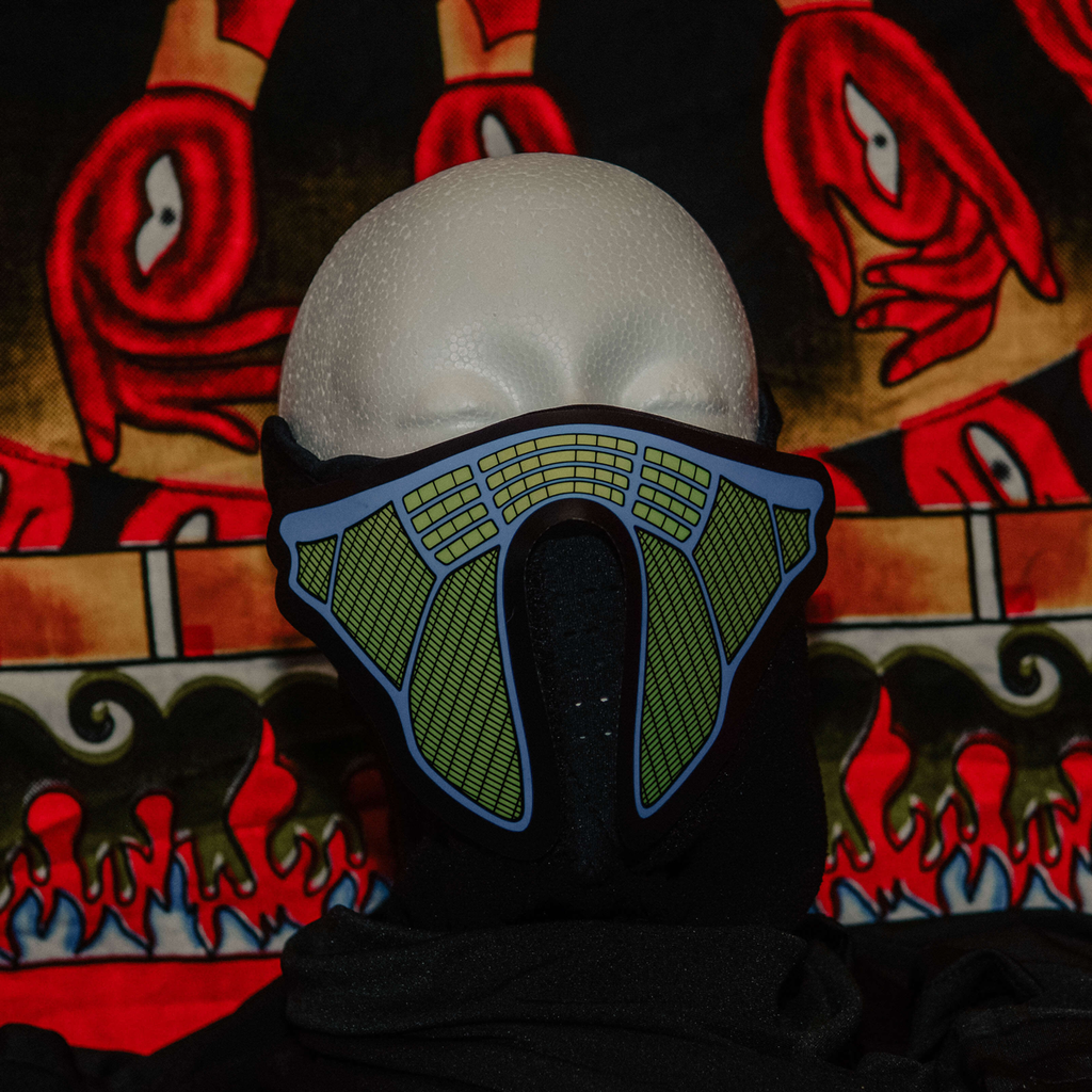 Edc Mask Rave Blue/Green Rave Masks | Rave Face Masks | Electric Wave