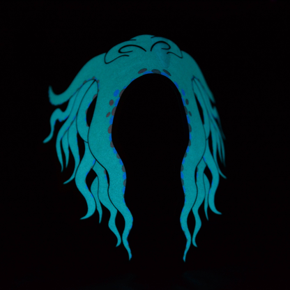 Green cathulu Rave Mask in the darki