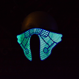 Green/Blue Rave Mask in the dark
