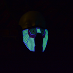 Green/Yellow/Red Rave Mask in the dark