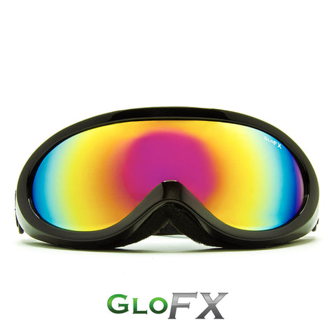 Black Diffraction Ski Goggles - Rainbow Visor