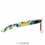 Side view of tie dye funky glasses