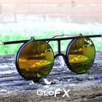 Flip Diffraction Glasses - Vintage Round Orange Mirror