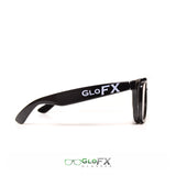 Black flip up diffraction glasses side profile