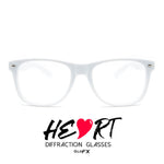 White Heart Diffraction Glasses Front