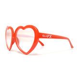 Side profile of Heart shaped diffraction glasses