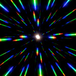 light coming through lens of Heart shaped diffraction glasses