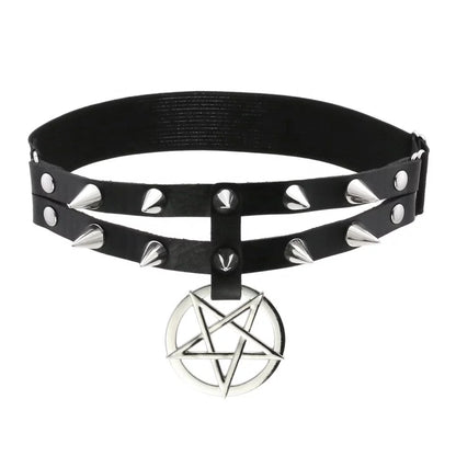 Double Row Leather Star Pendant Garter