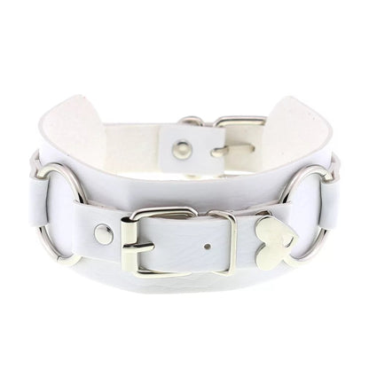 Leather O-ring choker belt w/ buckle