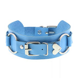 Leather O-ring choker belt w/ buckle