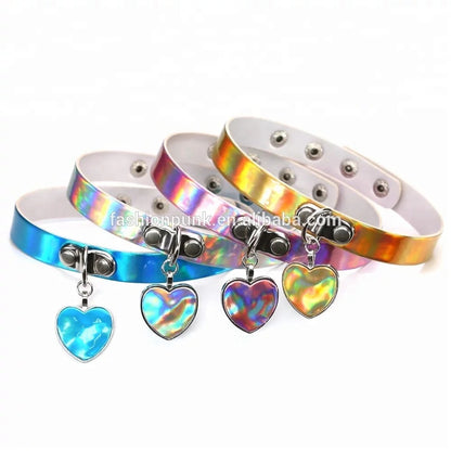 Metallic Choker w/ Heart Locket