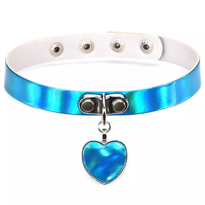 Metallic Choker w/ Heart Locket