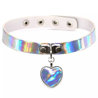 Metallic Choker w/ Heart Locket