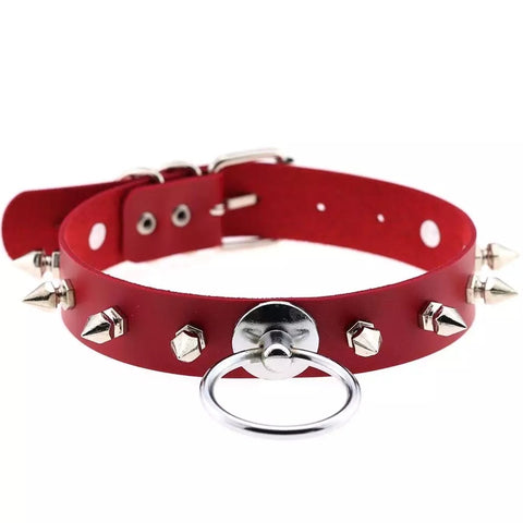 Punk studded choker with O-ring