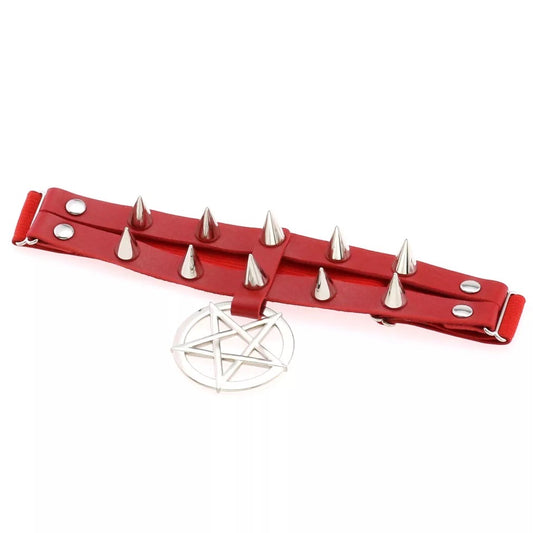 Double Row Leather Star Pendant Garter