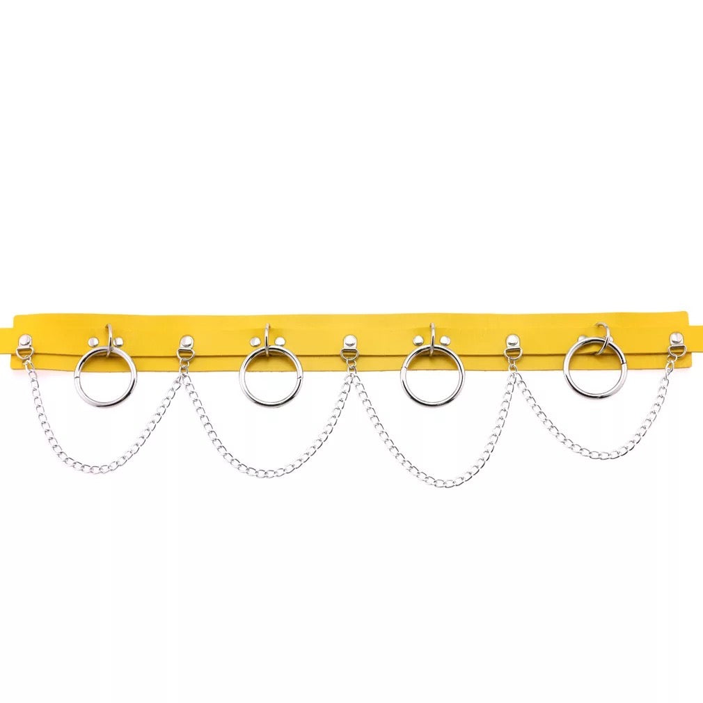 Chain Ring Leather Belt