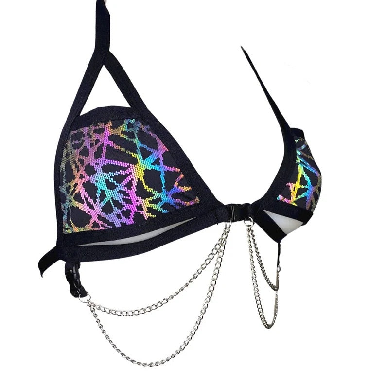 Rainbow Reflective Static Cage Chain Top