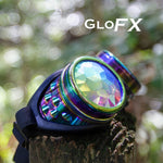 Polychrome Wormhole Kaleidoscope Goggles with natural background