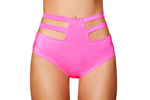 SH3321 - Solid High-Waisted Strapped Shorts