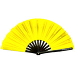 Solid yellow bamboo hand fan 