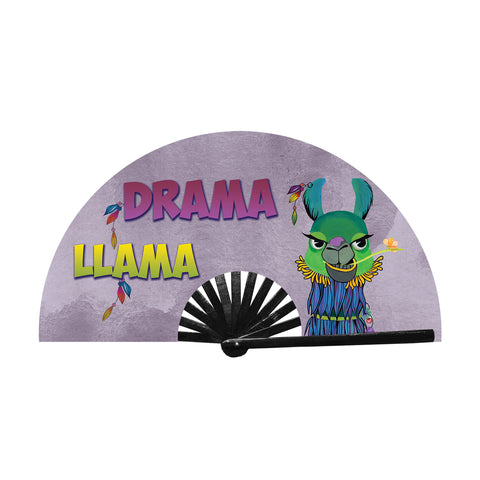 Drama Llama Hand Fan - Electric Wave 