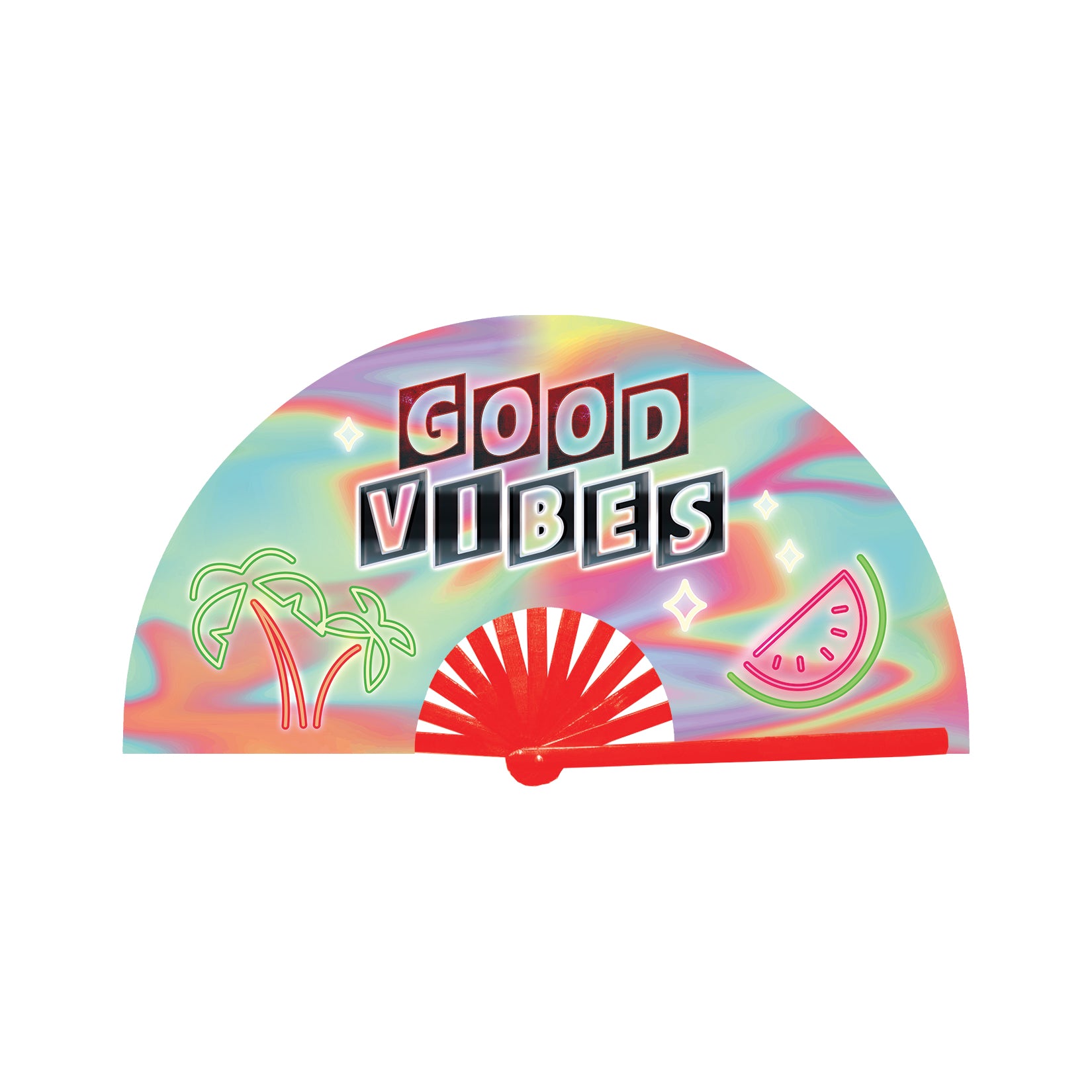 Good vibes hand fan