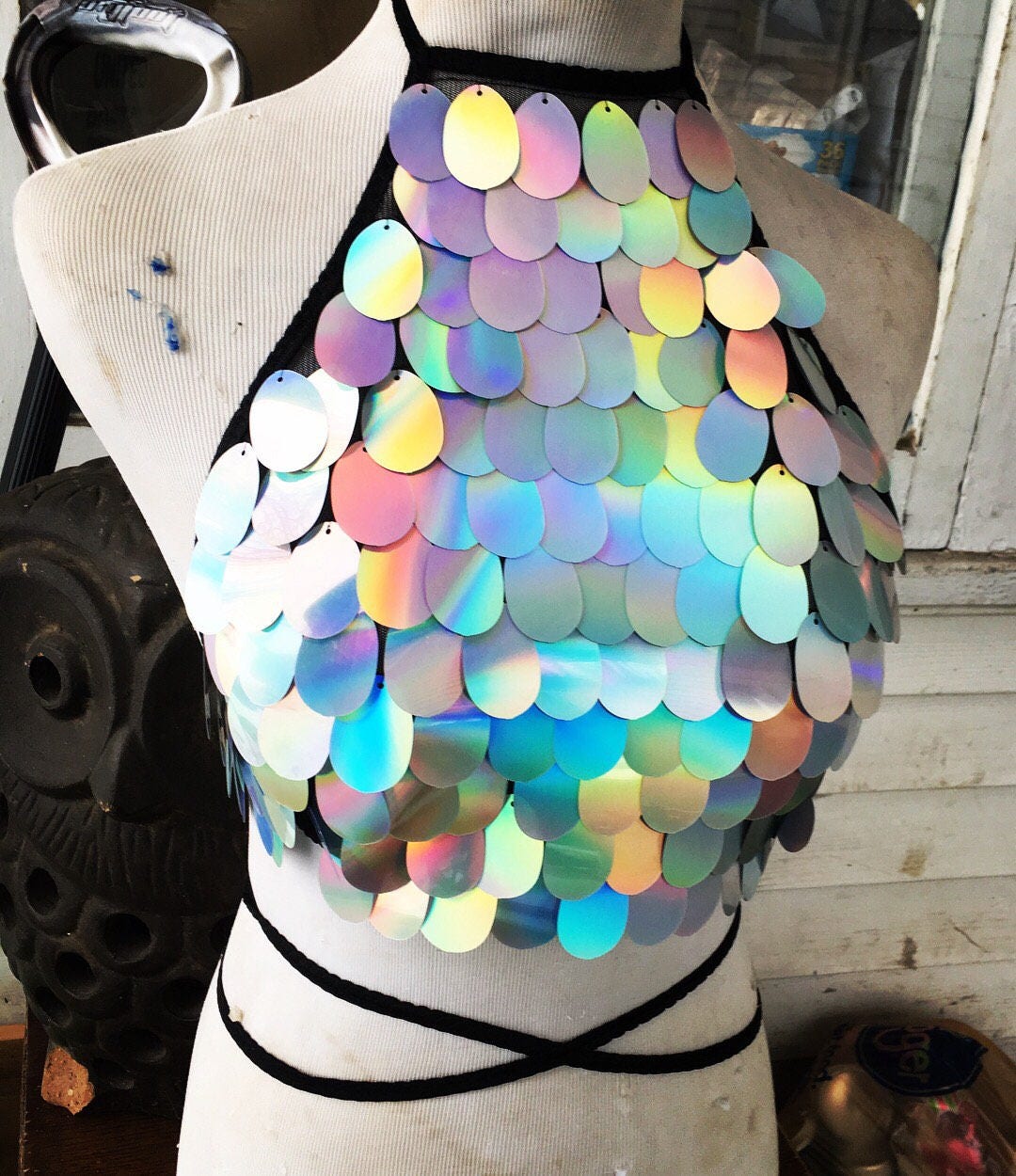 HOLOGRAM | Halter Top, Women's Festival Top, Rave Top