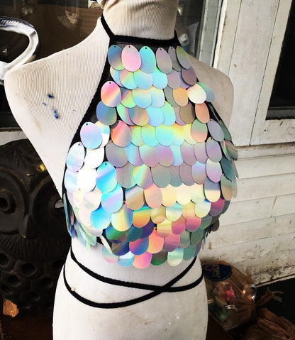 HOLOGRAM | Halter Top, Women's Festival Top, Rave Top