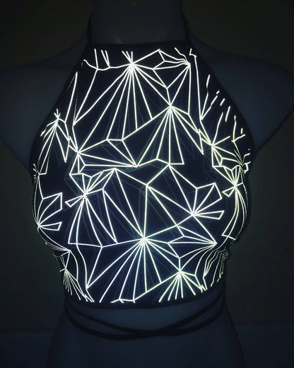 REFRACTION | REFLECTIVE | Halter Top, Women's Festival Top, Rave Top