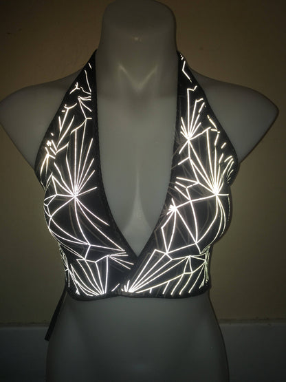 REFRACTION | REFLECTIVE | Lila Top, Women's Festival Top, Rave Top