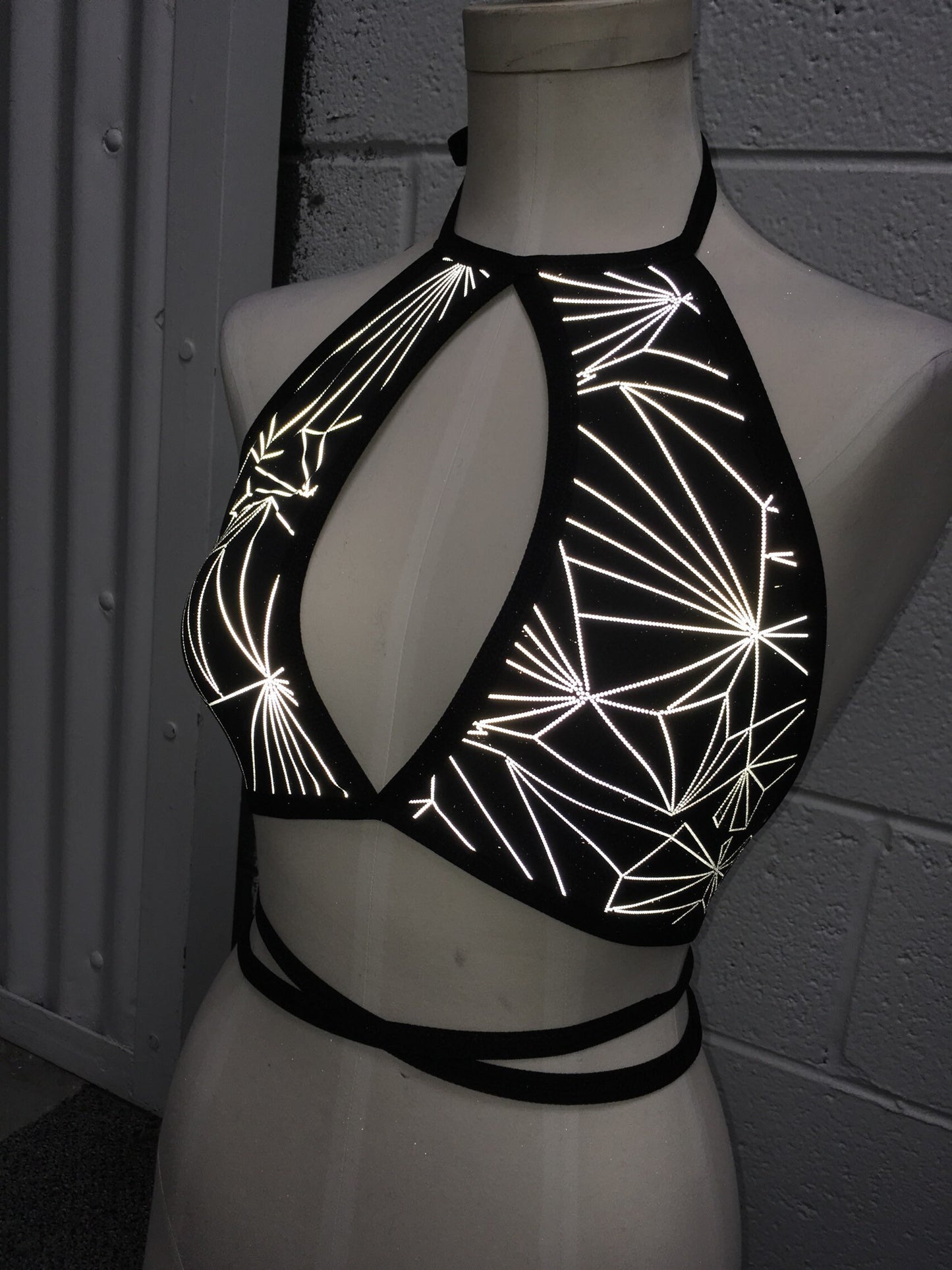 REFRACTION | REFLECTIVE | Keyhole Halter Top, Women's Festival Top, Rave Top