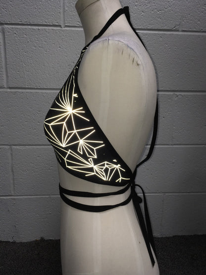 REFRACTION | REFLECTIVE | Keyhole Halter Top, Women's Festival Top, Rave Top