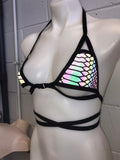 SLITHER | Reflective Cage Top, Women's Festival Top, Rave Top