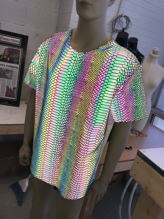 SLITHER | Reflective | Slim Fit Men's Rave T-shirt, Festival Shirt