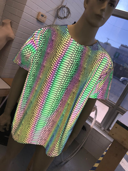 SLITHER | Reflective | Slim Fit Men's Rave T-shirt, Festival Shirt