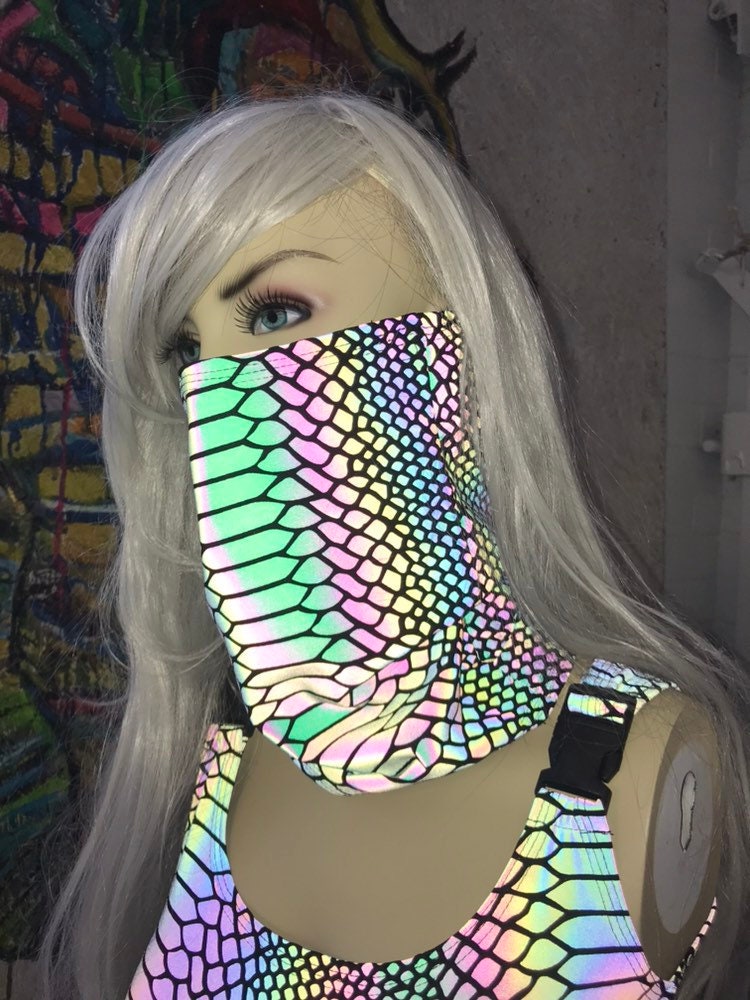 SLITHER | REFLECTIVE | Dust Mask, Rave Mask, Festival Mask, Gaiter