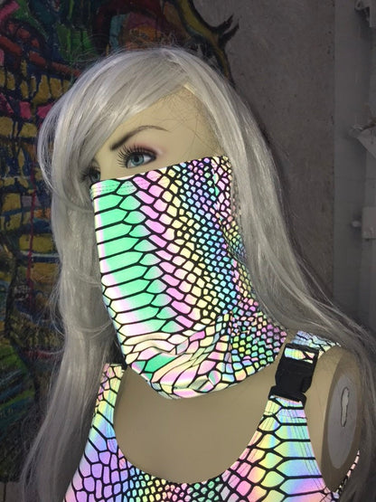 SLITHER | REFLECTIVE | Dust Mask, Rave Mask, Festival Mask, Gaiter
