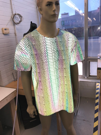 SLITHER | Reflective | Slim Fit Men's Rave T-shirt, Festival Shirt