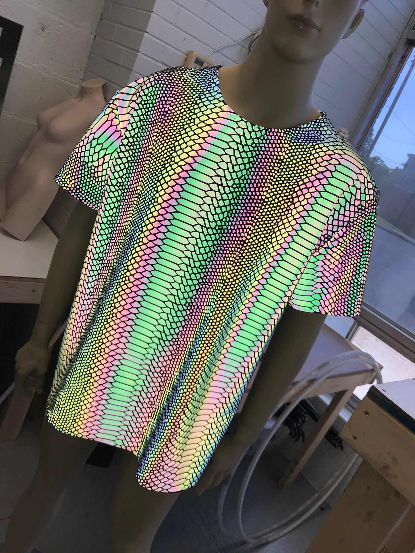 SLITHER | Reflective | Slim Fit Men's Rave T-shirt, Festival Shirt