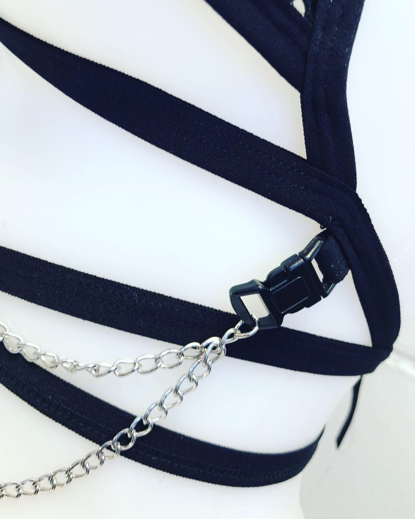BLACK DARK STARR | Chain Cage Top, Festival Top, Rave Top with Chains