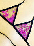 FLORAL SEQUIN SHEER | Triangle Top, Women's Festival Top, Rave Top