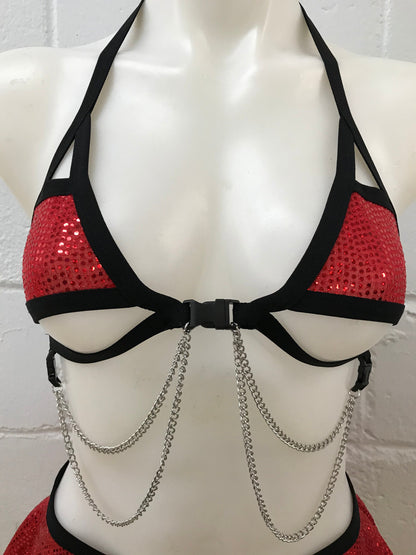 THE BADDIE | Chain Cage Top, Festival Top, Rave Top with Chains