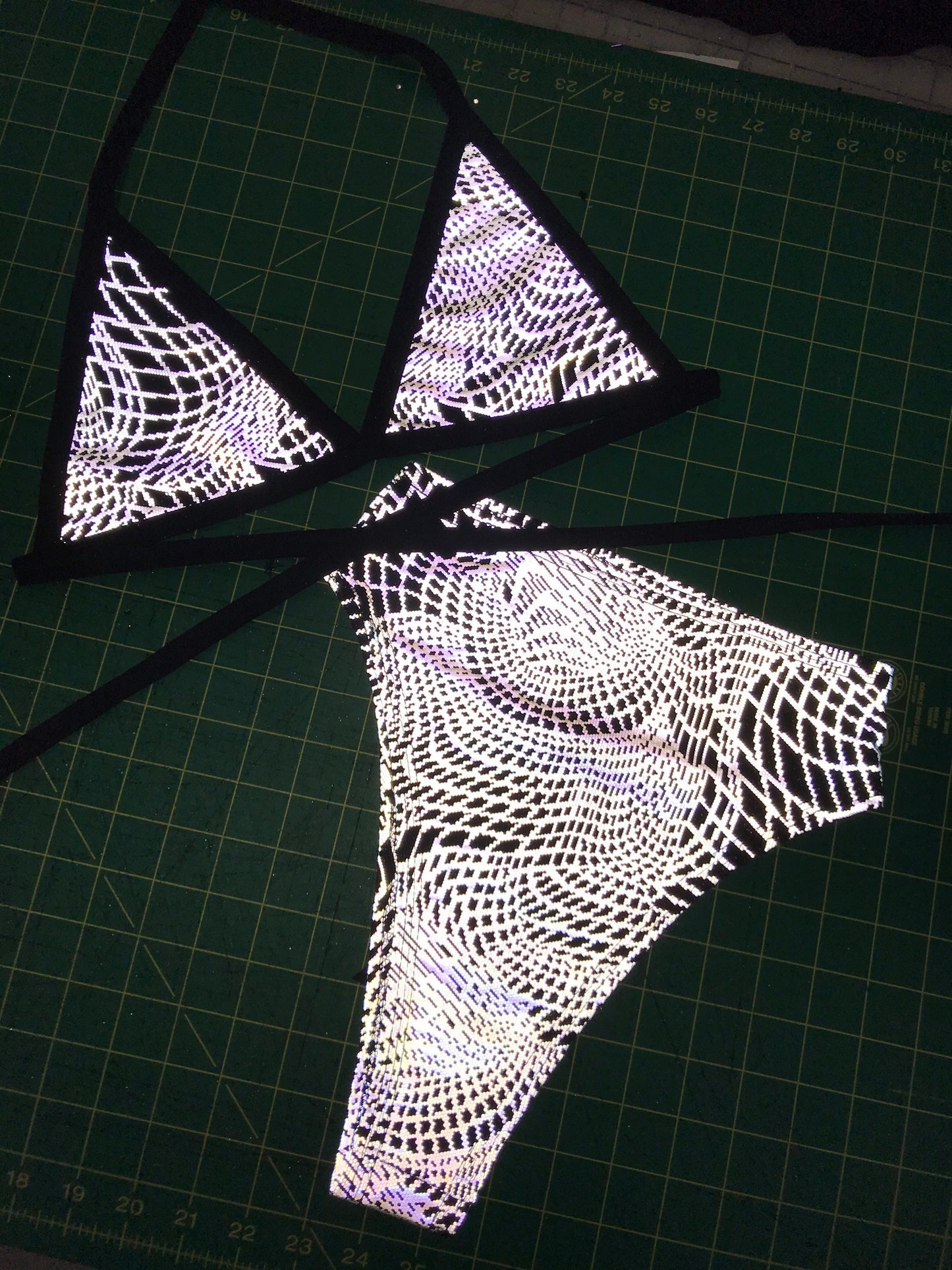 ULTRA WAVE | REFLECTIVE | Triangle Top, Women's Festival Outfit, Rave Set