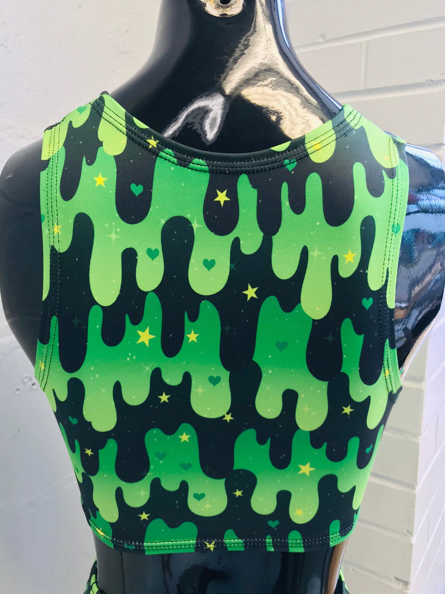 GREEN SLIME | Sporty Crop Top, Women's Festival Top, Rave Top