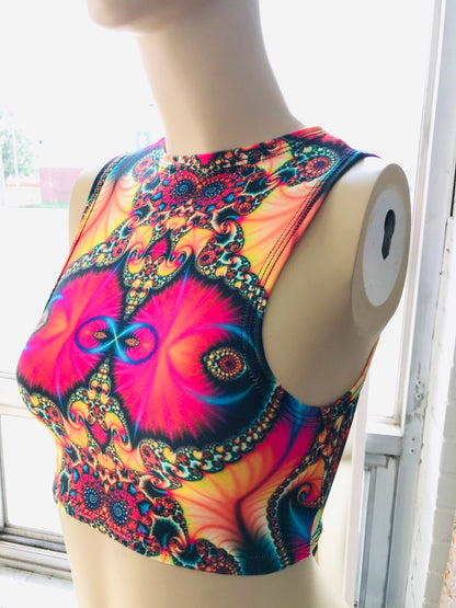TRIPPY | Sporty Crop Top, Women's Festival Top, Rave Top
