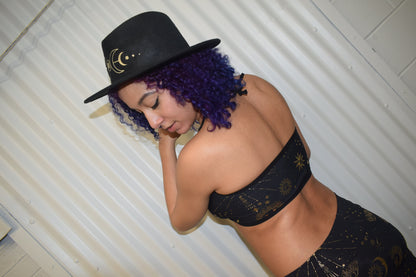 GOLD GODDESS VIBES | Front Tie Crop Top, Women's Festival Top, Rave Top