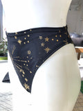 GOLD GODDESS VIBES | High Waisted High Cut Bottoms, Festival Bottoms, Rave Bottoms, Black Rave Outfit