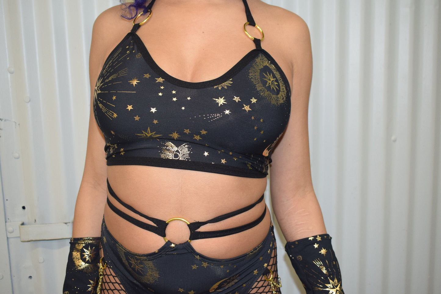 GOLD GODDESS VIBES | Corset Back Crop Top, Women's Festival Top, Rave Top