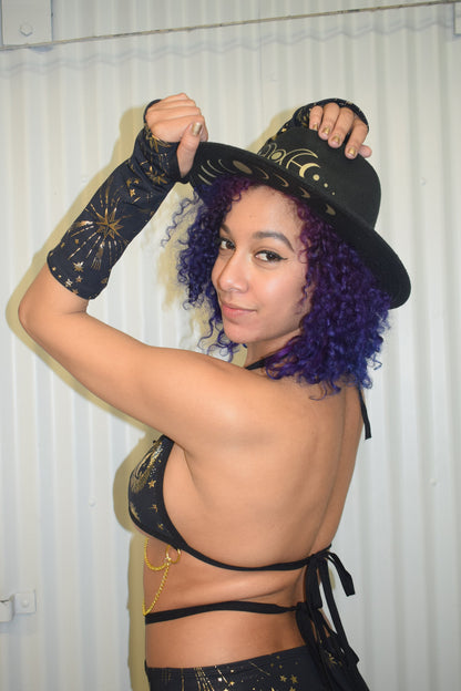 GOLD GODDESS VIBES | Triangle Corset Front Chain Top, Women's Festival Top, Rave Top