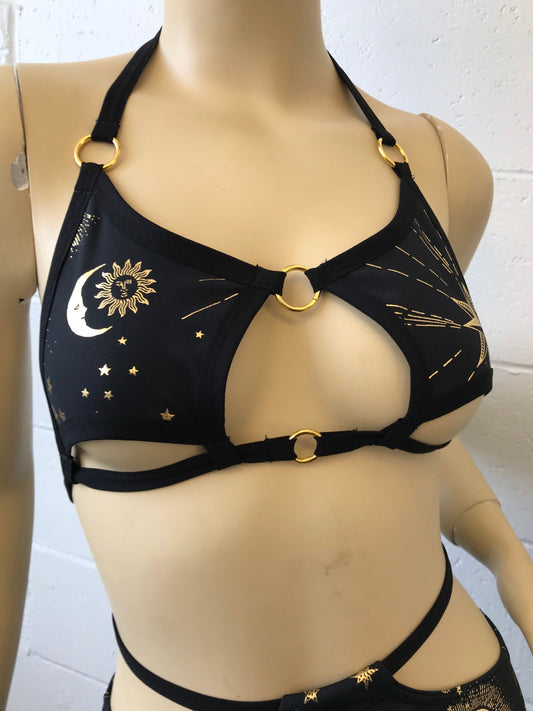 GOLD GODDESS VIBES | Nova Top, Women's Festival Top, Rave Top